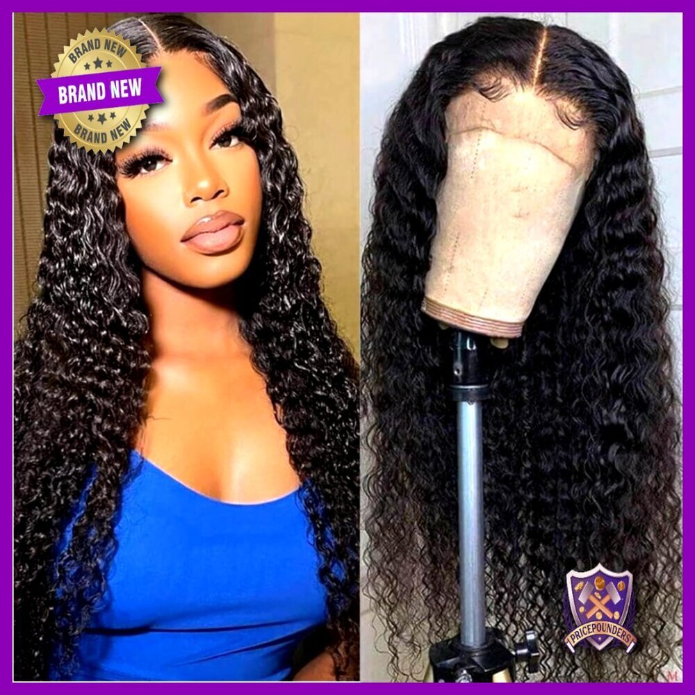 Deep Wave Lace Front Wig Human Hair 180% Density Brazilian Virgin Pre Plucked